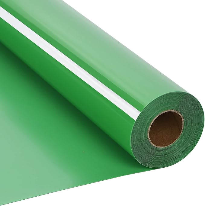 RENLITONG Green Iron on Vinyl 12Inch by 20ft Roll HTV Heat Transfer Vinyl for T-Shirt HTV Rolls for All Cutter Machine - Easy to Cut & Weed for Heat Transfer Design