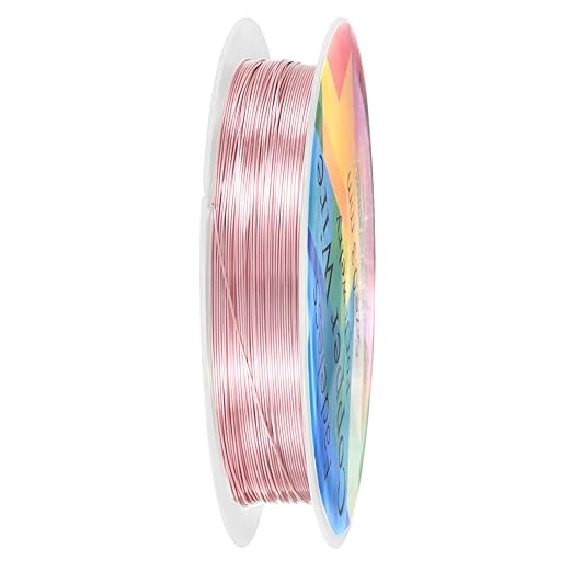0.3 mm/28 Gauge Copper Wire for Jewelry Making, 49.2FT Copper Beading Craft Wire for Jewelry/Weaving/DIY Crafting/Planting, Color-Retaining [15M, Rose Gold]