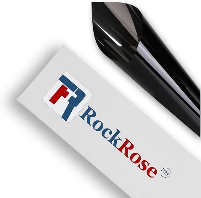 Rockrose Professional Window Tint for Home – One Way Privacy Window Film for Home Offices Heat Blocker Reflective Adhesive Mirror Tint with 99% UV Block – Black-Silver 36 in x 15FT
