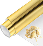 VINYL FROG Metallic Foil HTV Vinyl Roll 12" x5ft Gold Heat Transfer Vinyl Chrome Iron on Vinyl Easy to Cut & Weed DIY Heat Press Design for T-Shirts