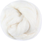 3.53oz Wool Roving Yarn, Fiber Roving Wool Top, Needle Felting Supplies, Pure Wools, Chunky Yarn, Spinning Wools for Needle Felting Wet DIY Hand Spinning (Natural White)