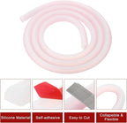 uxcell Flexible Molding Trim, 79 Inch Flexible Quarter Round Molding Silicone Peel and Stick Trim Self Adhesive Shower Water Barrier for Corner Decor Bathroom Kitchen, Transparent