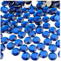 The Crafts Outlet 144pc Rhinestones Round 10mm - Flatback Royal Blue RBL