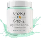 Chalky Chicks All-in-One Chalk Paint for Furniture or Cabinet - 16 Fl Oz - Matte Finish Wintergreen (Mint) for Metal, Wood Furniture Paint - No Sanding All-in-One for Home Decor & Crafts, USA Made