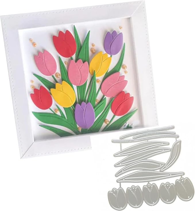 Cutting Dies Metal Stencils Scrapbooking Tools Flowers Lace Frame DIY Embossing Template for Paper Card Making Album Arts Crafts Supplies (Flower C-7.8x8.5cm)