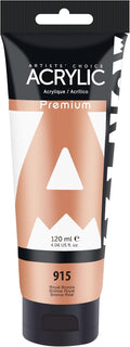 AUREUO Royal Bronze Acrylic Paint, 4 Fl Oz / 120ml Single Tube, Acrylic Metallic Paint for Canvas, Rocks, Wood, Ceramic, Fabric - Art Supplies for Beginners, Professionals, Artists