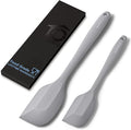 Heat Resistant 600℉ Silicone Spatula, Turner Mixing Spatulas set BPA Free Dishwasher Safe for Nonstick Cookware, Grey