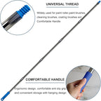 6.5 Ft Extension Pole + Joint Angle Adaptor, Paint Roller Stainless-Steel Threaded Splicing Extension Poles for Hand Drywall Sander Wall Cleaning and Polishing Paint Roller Brushes (6.5 Feet)