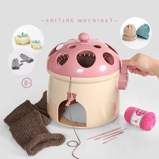 SENTRO Knitting Machines, 32 Needles Knitting Loom Smart Knitting Board Rotating Double Weaving Machine Kit for Kids and Adults Pink