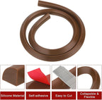 uxcell Flexible Molding Trim, 39 Inch Flexible Quarter Round Molding Silicone Peel and Stick Trim Self Adhesive Shower Water Barrier for Corner Decor Bathroom Kitchen, Brown