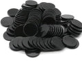 Set of 100 Opaque Plastic Learning Counters Mini Poker Chips Game Tokens with Storage Box (Black, 1.26 Inch)