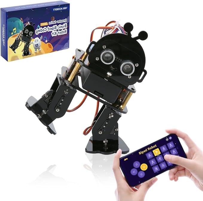 Biped Robot Kit STEM Toys Science Kit for Kids, Bionic Bipedal Robotics Programmable Coding Crafts Set for Arduino ESP32, Birthday Gift for Age 8-12 Boys Girls Teens