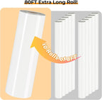 HTVRONT Heat Transfer Vinyl Roll - 12' x 80ft White HTV Vinyl for T Shirts, Compatible with Cricut & Silhouette Cutting Machine - Easy to Use for Personalized Gifts