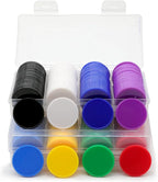 Set of 100 1 Inch Opaque Plastic Learning Counters Mini Poker Chips Game Tokens with Storage Box (1 Inch, Black)