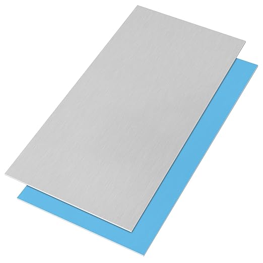 2Pack 6061 T651 Aluminum Sheet Metal 8 x 16 x 1/8 (0.125”) Inch Flat Plain Aluminum Plate Covered with Protective Film, Heat Treatable Rectangle 3MM Aluminum Metal Plate for Industrial, Crafting