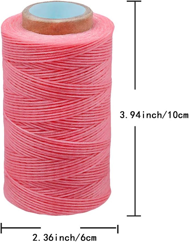 284 Yards Waxed Thread, 210D Heavy Duty Wax Upholstery Thread for Leather Sewing, 0.8mm Flat Waxed String for Bookbinding/Shoe Repairing/Leather Projects