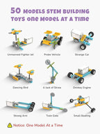 50-in-1 STEM Building Toys for Kids Aged 6-12: 50 Models Science Educational Engineering Blocks Project Kit, Creative Learning Activities for Boys & Girls, for Ages 6-8 8-12