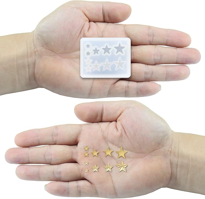 FUNSHOWCASE Mini Assorted Jewerly Stars Resin Epoxy Silicone Tiny Mold for Delicate Craft