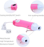Heat Gun for Crafting, 110V 300W Handed Hot Air Gun, 3.28FT Ultra-Long Cable Portable Heat Gun with Stand and Power Cord for Shrinking Wrapping PVC, DIY Embossing and Drying Paint (Pink)