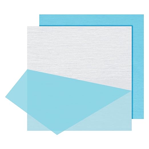 PATIKIL 6061 T651 Aluminum Sheet Metal 12 x 12 x 1/32(0.0315") Inch 2Pcs Flat Plain Aluminum Plate Covered Stock with Protective Film, Heat Rectangle 0.8MM for Lndustry Crafting