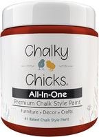 Chalky Chicks All-in-One Chalk Paint for Furniture or Cabinet - 4 Fl Oz - Matte Finish Poison Apple (Dark Red) for Metal, Wood Furniture Paint - No Sanding All-in-One for Home Decor & Crafts, USA Made