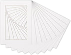 Poster Palooza 8x10 Mat Bevel Cut for 5x8 Photos - Acid Free White Precut Matboard - For Pictures, Photos, Framing - 4-ply Thickness
