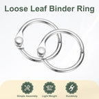 PATIKIL 0.6" x 0.8" Loose Leaf Binder Rings, 30 Pcs Metal Book Rings Nickel Keychain Ring for Paper Index Cards Flash Card Notebook Rings Office Home Book Binder, Silver Tone