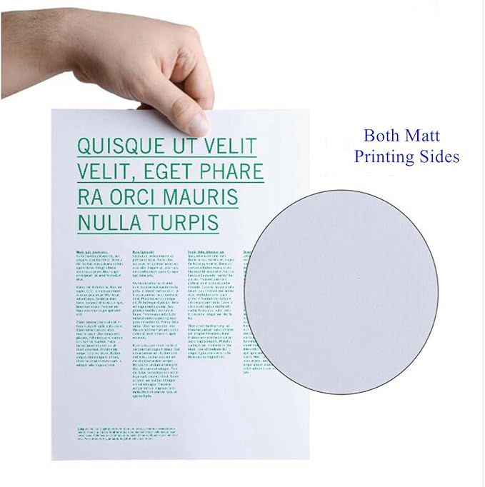 Uinkit 100 Sheets Thin Matte Presentation Paper Photo Double Sided 8.5x11 38lb 140gsm Printable on Both Sides Brochure Photos Picture Poster Playbill Flyer 6.5 Mil Coated for laser and Inkjet Printer