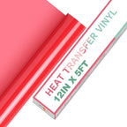 HTVRONT HTV Vinyl Rolls Heat Transfer Vinyl - 12" x 5ft Red HTV Vinyl for Shirts, Iron on Vinyl for All Cutter Machine - Easy to Cut & Weed for Heat Vinyl Design (Red)