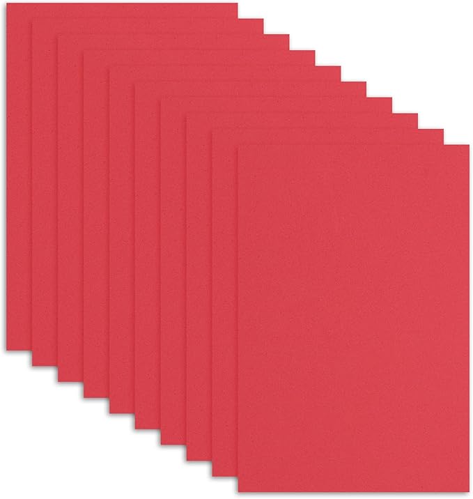 uxcell 10 Pcs Red EVA A4 Foam Sheets Crafts, 12 x 8 Inch Foam Paper for DIY Crafts Project Classroom Scrapbook Art Cards Home Office Decoration (2mm Thick)