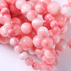 90pcs 4mm Natural Pink White Persian Jade Gemstone Beads Round Loose Spacer Beads for Jewelry Making DIY Bracelets Necklaces 15" (Pink Persian Jade, 4mm)
