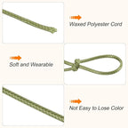 MECCANIXITY Waxed Cord 2mm Waxed Polyester Cord 98 Yard Wax String for Bracelet Making, Necklaces, Beading, Jewelry Making and DIY Crafts(Army Green)