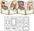 Lapoo Geometric Cutting Dies for Scrapbooking - Durable, Cut Stencils for DIY Scrapbook Photo Album Decorative Paper Card, Card Making Supplies (Folding Card 7.2 x 4.3 in)