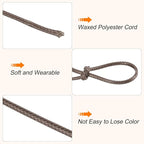 MECCANIXITY Waxed Cord 2.5mm Waxed Polyester Cord 87 Yard Wax String for Bracelet Making, Necklaces, Beading, Jewelry Making and DIY Crafts(Dark Brown)
