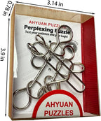 AHYUAN 24 Packs Large Metal Puzzles Brain Teaser IQ Wire Puzzles with Individual Backside Solution Paper Box Gift Package Educational Puzzle Games Toys Magic Trick Toy Party Favors for Kids Adults