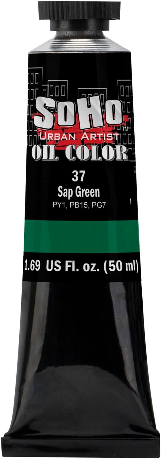 Soho Urban Artist Oil Paint - Sap Green, 50 ml Tube - Best Valued Oil Colors for Painting, Excellent Pigment Load