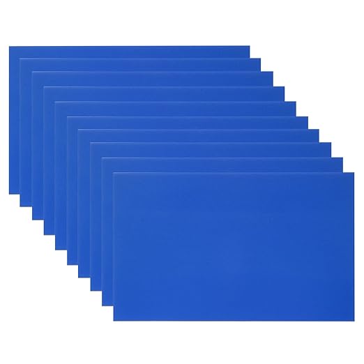 PATIKIL 5x8 Inch Anodized Aluminum Sheet Metal, 10Pcs Laser Plates Engraving Blanks 0.5MM Thin Rectangle for Crafting DIY House Laser Engraving, Blue