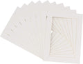 6x8 Mat for 8x10 Frame - Precut Mat Board Acid-Free Textured White 6x8 Photo Matte for a 8x10 Picture Frame, Premium Matboard for Family Photos, Show Kits, Art, Picture Framing, Pack of 100 Mats