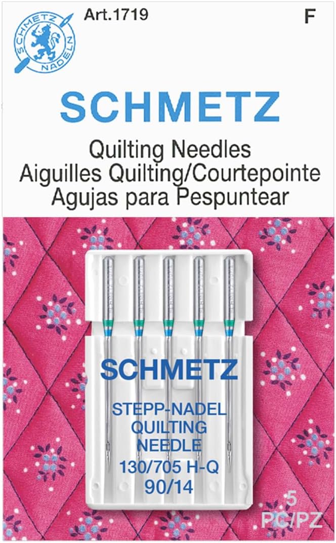 SCHMETZ Quilting Needles - Size 90/14, 5-Needle Cards, Pack of 1