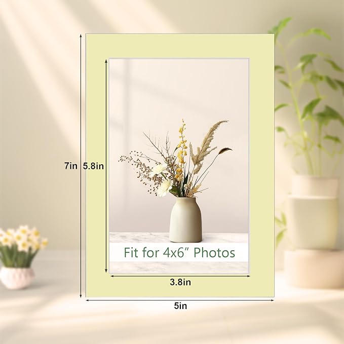 Egofine 14 Packs Picture Frame Mats, 5x7 Picture Mats for 4x6 Photos, Acid-Free Mixed Colors Pre-Cut Photo Board for Photos, Prints, Artworks