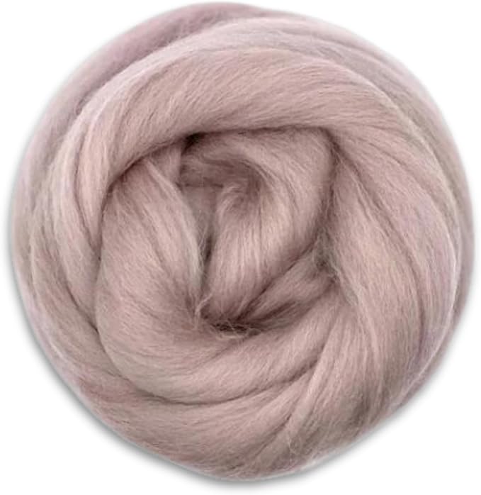 Revolution Fibers Dyed Corriedale Wool | 8.2 Ounces of Premium Combed Wool Top | 26 Micron, 100% Pure Corriedale Wool Roving, Ethically Sourced (Mink Brown)
