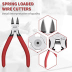Wire Cutters 5 Pack, 5 Inch Wire Cutters Set, HOUSERAN Side Cutters Flush Cut Pliers, Spring Loaded Cutting Pliers with Non-slip Red Handle, Dikes Wire Cutters Snips for Model Kits, Crafting, Zip Ties