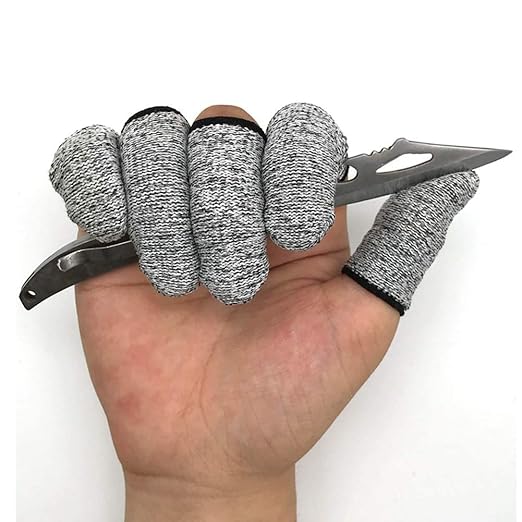 JADE KIT 20 PCS Finger Cots Cut Resistant Protector, Finger Covers for Cuts, Gloves Life Extender, Cut Resistant Finger Protectors for Kitchen, Work, Sculpture, Anti-Slip, Reusable