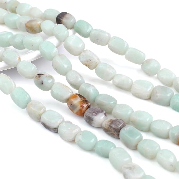 Natural Amazonite Cuboid Stone Loose Semi Gemstone Beads for Jewelry Making 8mmx12mm 38cm/Strand