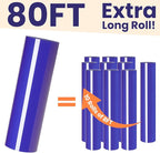 HTVRONT Heat Transfer Vinyl Roll - 12" x 80ft Royal Blue HTV Vinyl for T Shirts, Blue Iron on Vinyl Compatible with Cricut Cutting Machine, Easy to Cut & Weed for Craft Design (Royal Blue)