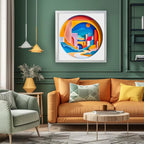 Bgraamiens 3D Visual Sunrise in The Distance 1000 Pieces Round Puzzle for Adult,Unique Modern Art