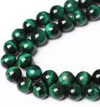 61PCS 6mm Top AAA Green Tiger Eye Beads Natural Stone Round Loose Beads for Jewelry Making DIY Bracelet,Necklace, Earrings 15" Inch