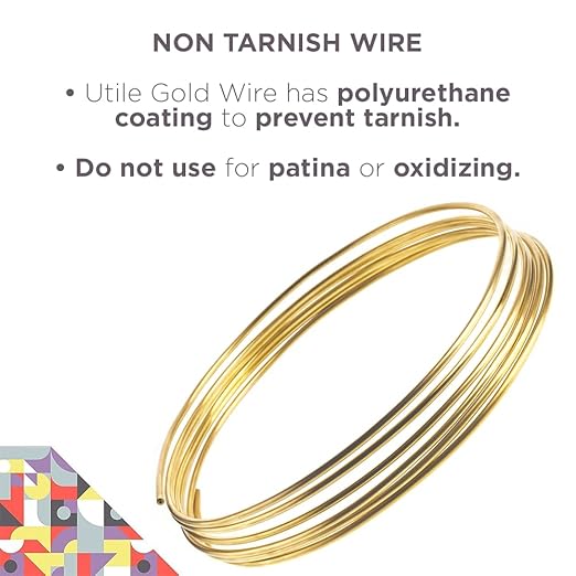 UTILE Armature Aluminum Wire 100 ft 15 Gauge 1.8 mm Anodized Craft Bendable Wire – Sculpting Metal Gold for Bonsai Trees, Clay, Crafts, Plants, Gardening, Beading and Jewelry Making (Gold)
