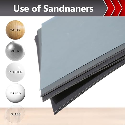 2000 Grit Sand Paper, 12Pcs Wet or Dry Sandpaper Assortment Sandpaper for Wood Metal Furniture Hand Sander Sand Paper Set Sandpaper Sheets Cut for Use 9" x 11"/12 Sheets