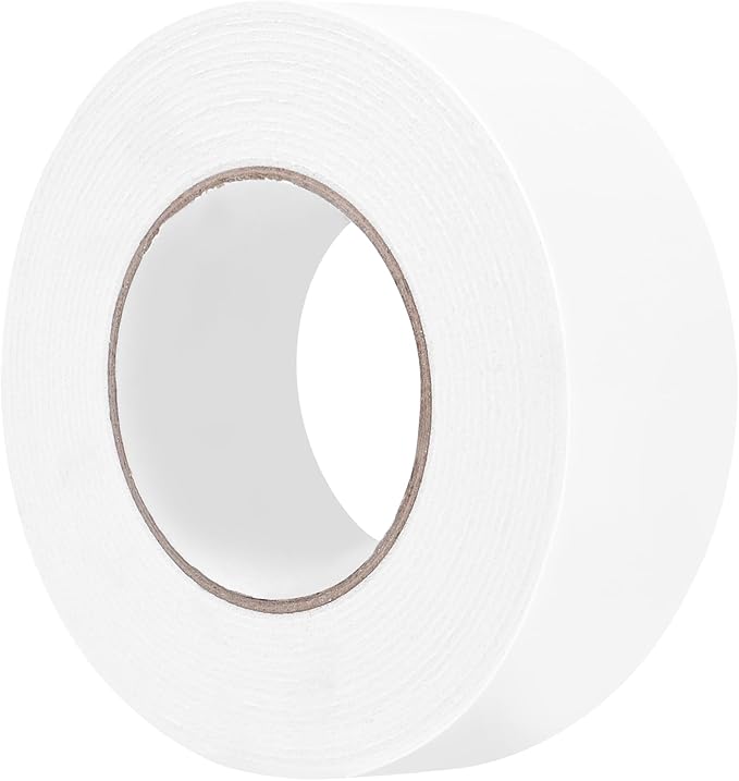 ToLanbbt Double Sided Foam Tape 2In x 16.5FT, Mounting Tape Heavy Duty, Strong Adhesive Weatherproof Seal Strips for DIY Craft Picture Poster, Car & Gap Filling Mountings, Home Office Decor (White)